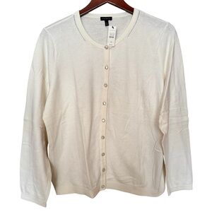 Talbots Cream Button-Up Sweater